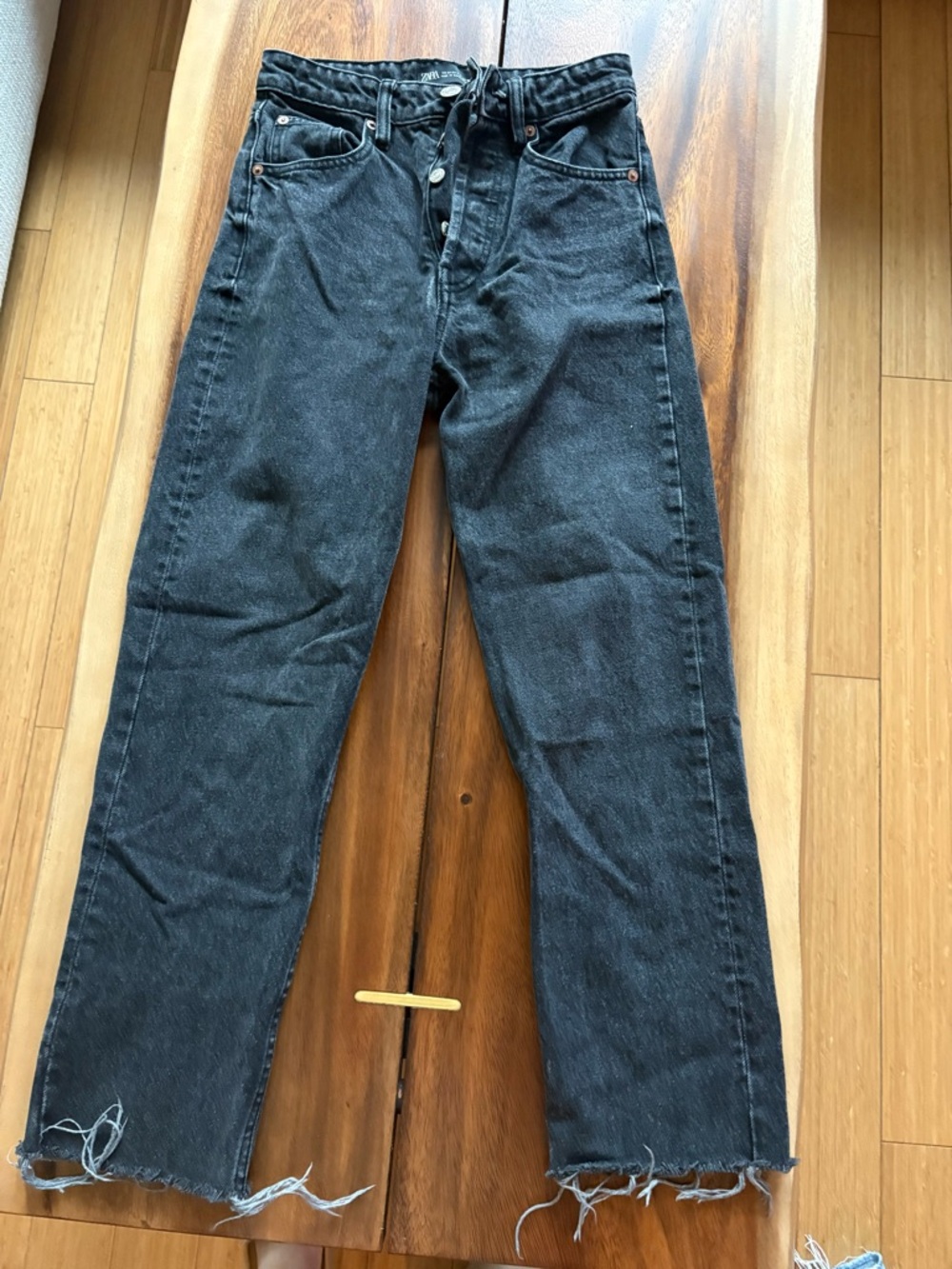 Zara Straight-Leg Black Denim Jeans
